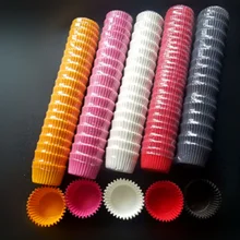 500Pcs/Lot Mini Chocolate Paper Liners Baking Muffin Cake Cupcake Cases Solid Color 3.5cmX2.5cm Wholesale