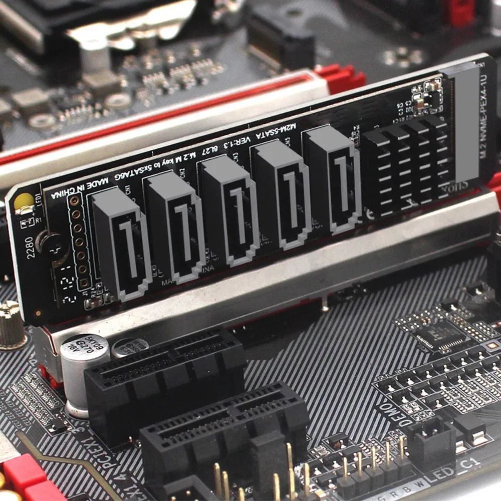 M.2 NGFF PCIE B-Key Sata-SATA 3.0 5 Ʈ Ȯ ī 6Gbps  ī, JMB585 Ĩ M.2 NVME-SATA3.0