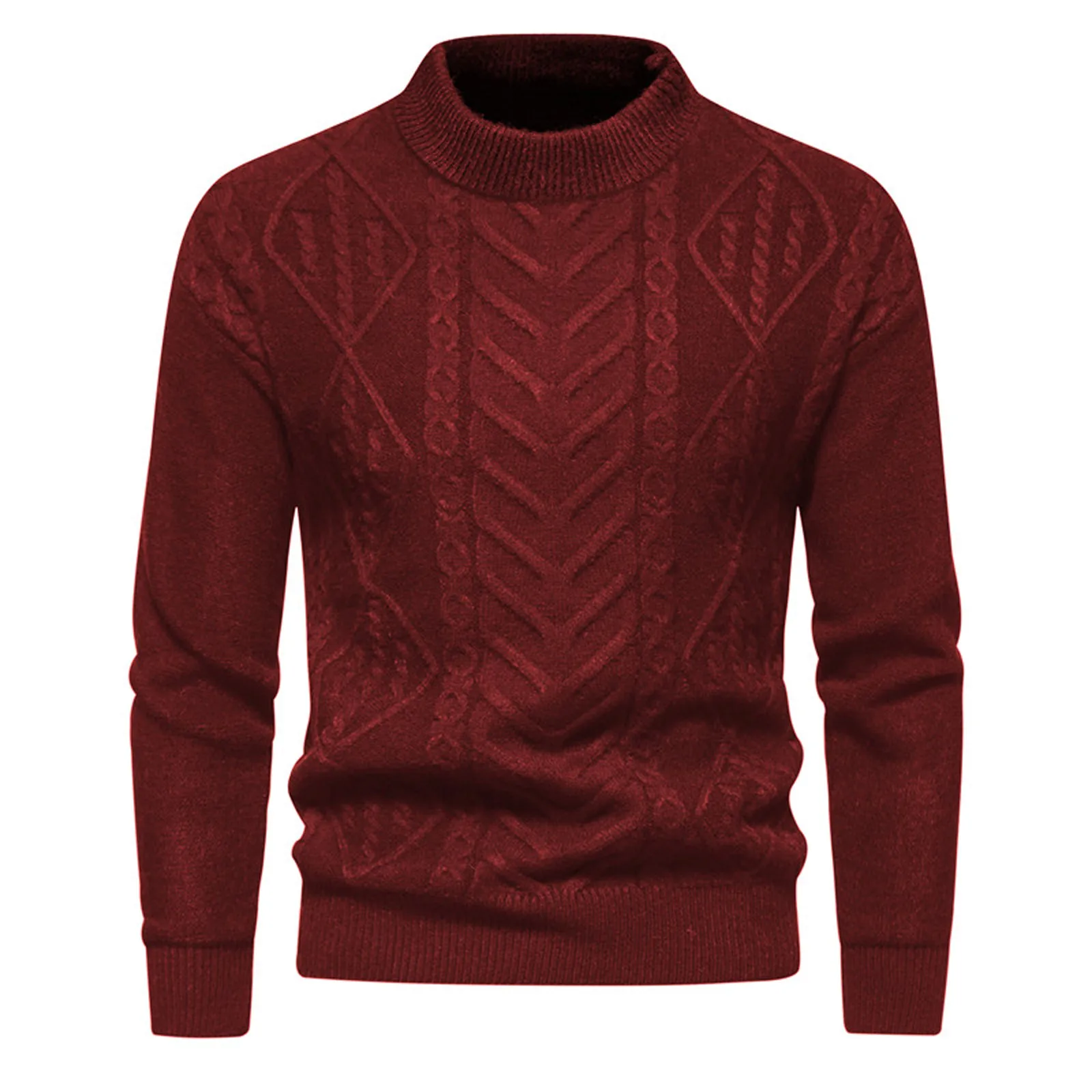 

Men's Sweater Autumn Winter Stretch Jacquard O-Neck Slim Fit Long Sleeve Knitted Pullovers Casual Streetwear Homme jumper