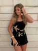 Stunning Shiny Stars Ruffles Hem Knitted Mini Dress Women's Chic Slim Fit Sleeveless Sling Vestidos 2025 Lady Street Gowns New 5
