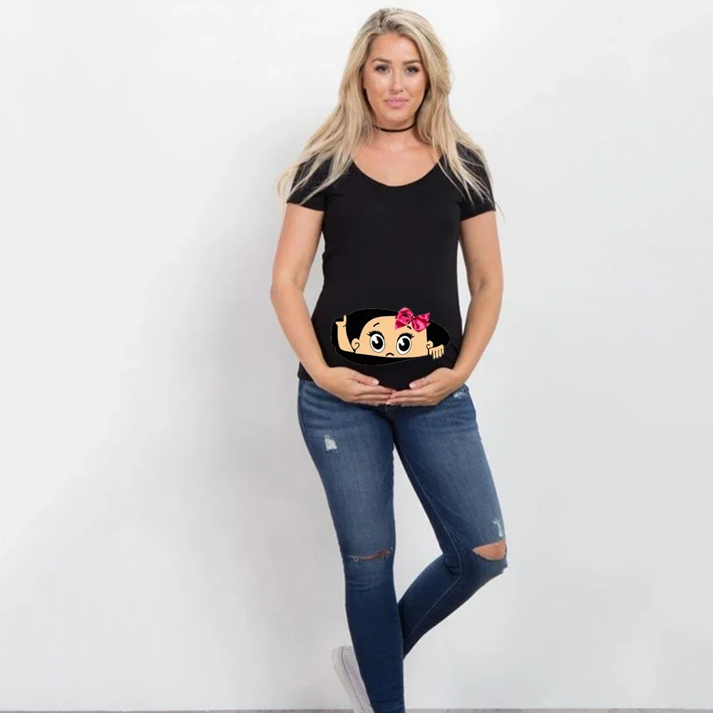 Women Pregnancy T-shirt It's A Girl Baby Print Pregnant Maternity T Shirts Funny Pregnant Women Summer Tees Tops T Shirt