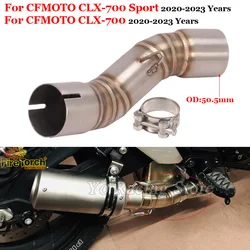 Slip On For CFMOTO CLX-700 CLX700 Sport 2020 2021 2022 2023 Motorcycle Exhaust System 50.8MM Middle Link Pipe Tube Espace Moto