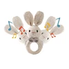 Wooden Baby Rattle Crochet Beige Rabbit Cute Shape Attracts Baby's Attention Newborn Stuffed Animal Organic Rattle Ideas Props 2