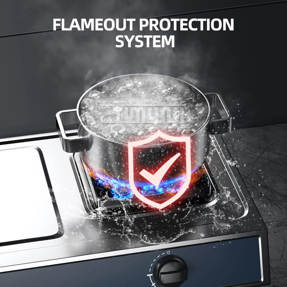 Desktop Gas Stove 2 Burner Stainless Steel Double Stove Household Strong Fire Liquefied Natural CocinasDe Gas