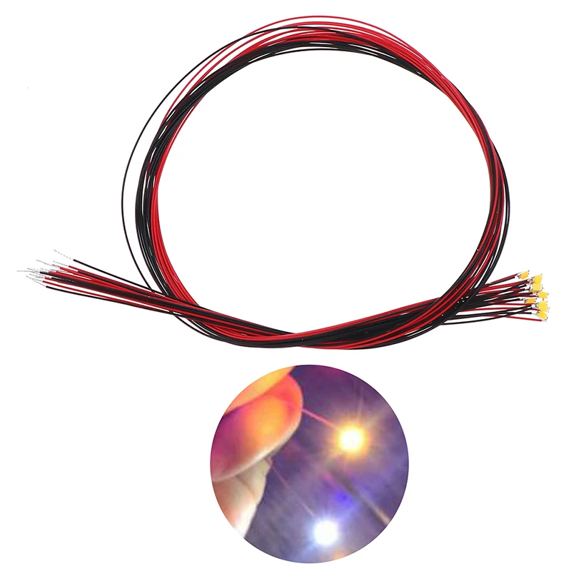 납땜 마이크로 리츠 유선 리드, 따뜻한 흰색 SMD LED 0603, 10 개, 20cm, t0603wm