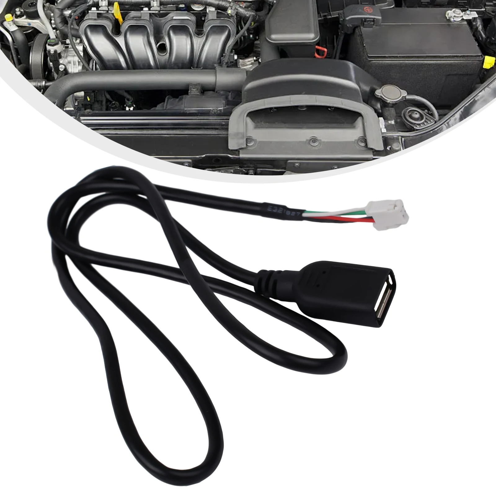 

1pc 4 Pin Connector USB Extension Cable Adapter Black ABS Fits Most Car Radio Stereo Car Electronics Adapter Sockets Accessories