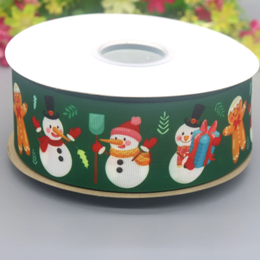 

DUWES 50mm 50yards Christmas Printed Grosgrain Ribbon Accessories Material Decoration Collar DIY Sewing Craft D2395