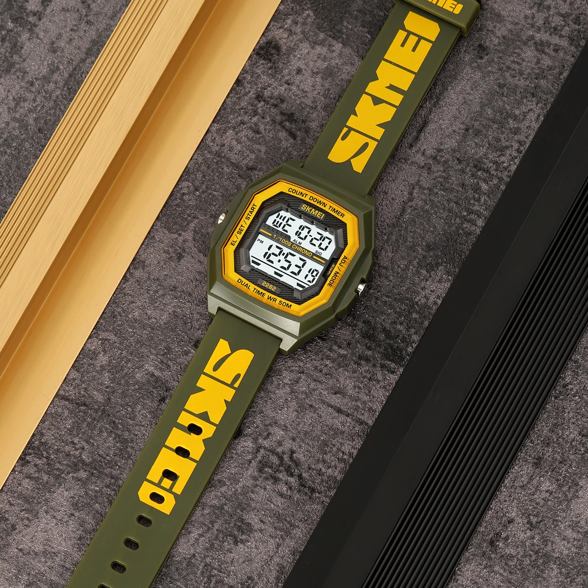 SKMEI Sport Digital Electronic Wristwatch For Men Women Student Fashion 5Bar Waterproof EL Light Chrono Watch Clock Reloj Hombre 5