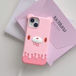 Adorable Bear 3D Silicone Shockproof Phone Case - Cute Cartoon Design - iPhone 17 Pro Max (Pink)