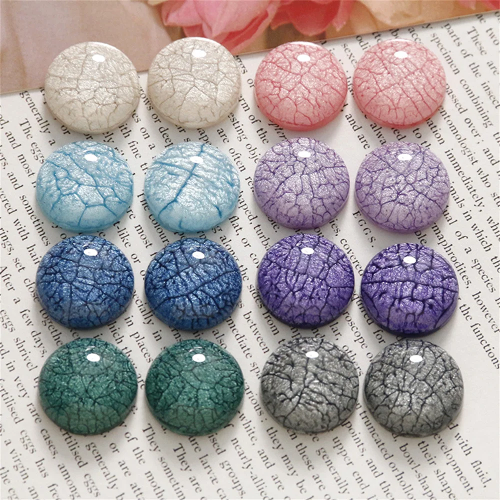 WFFNNKC 레트로 대리석 균열 하프 라운드 레진 플랫백 카보숑 귀걸이 쥬얼리, 의류 신발 단추 찾기, DIY 바느질 장식, 20 개