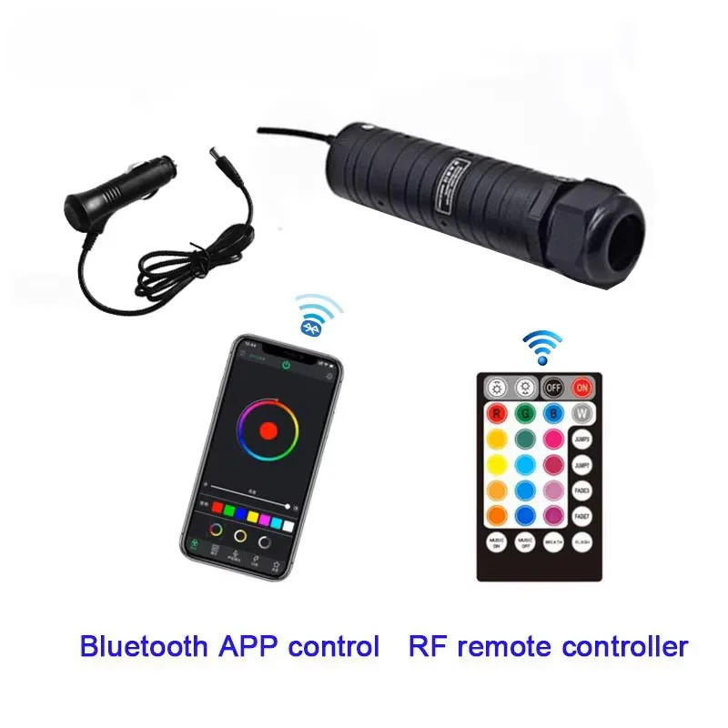 APP Bluetooth Control 6W LED Light Engine 28 Key RF Remote Controller For PMMA Fiber Optic Cable Lighting 1X