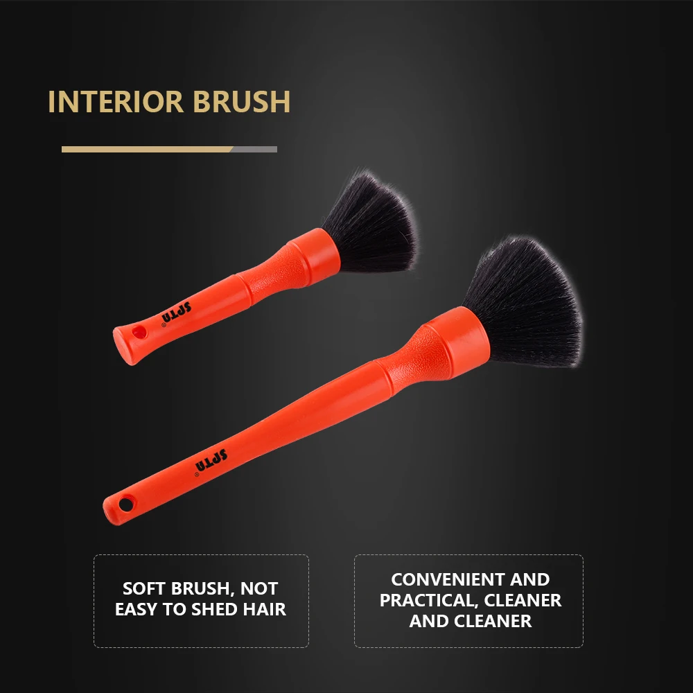 SPTA Car Detailing Brush Set Auto Detail Brush Kit for Elegant Surfaces Interior Exterior No Scratch car cleaning tool