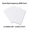 5/10PCS RFID Smart Dual Frequency Chip Card 125Khz T5577 EM4305 Rewritable Badge 13.56Mhz UID Changeable  Copy Token Key 1