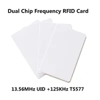 5/10PCS RFID Smart Dual Frequency Chip Card 125Khz T5577 EM4305 Rewritable Badge 13.56Mhz UID Changeable  Copy Token Key 1