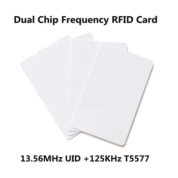 RFID 스마트 듀얼 주파수 칩 카드, 재기록 가능 배지, UID 변경 가능 복사 토큰 키, 125Khz T5577 EM4305, 13.56Mhz, 5 PCs, 10PCs