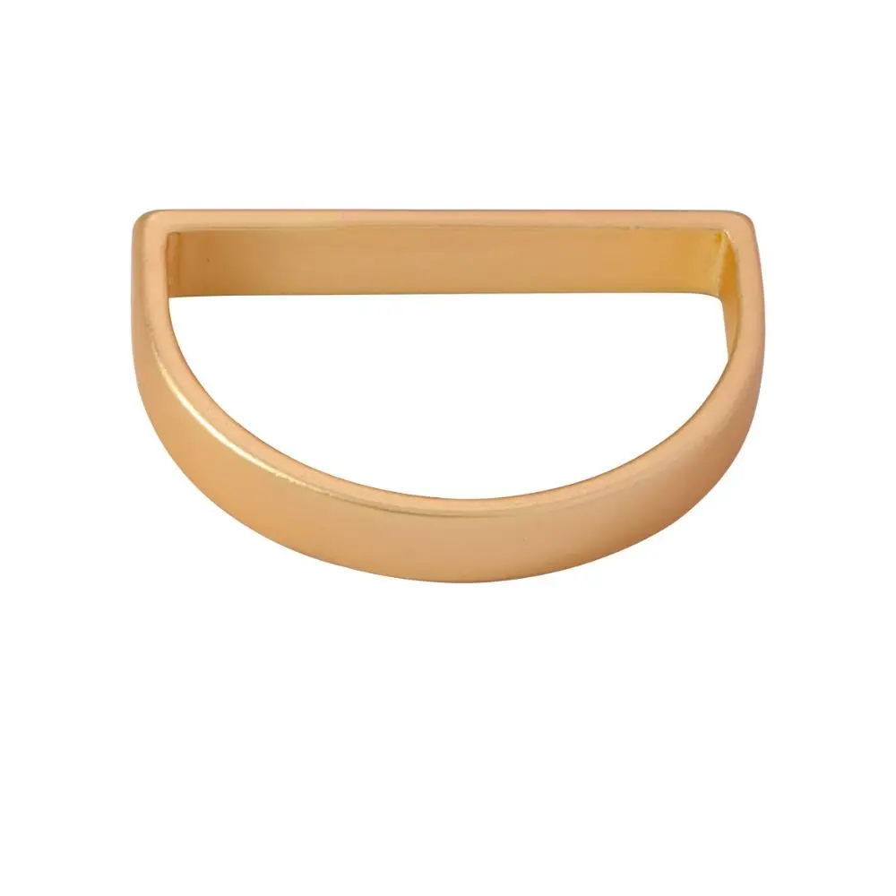 12 יחידות חישוקי מתכת עם קישוט מתכתי מפלדת אל-חלד טבעיים בצורת D בצבע זהב מאט וחצי עיגול