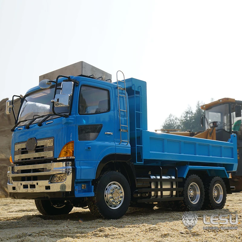 1/14 Mud truck simulation toy 6X6 three-axle full drive differential lock axle hydraulic F frame mud truck model RCLESU 2