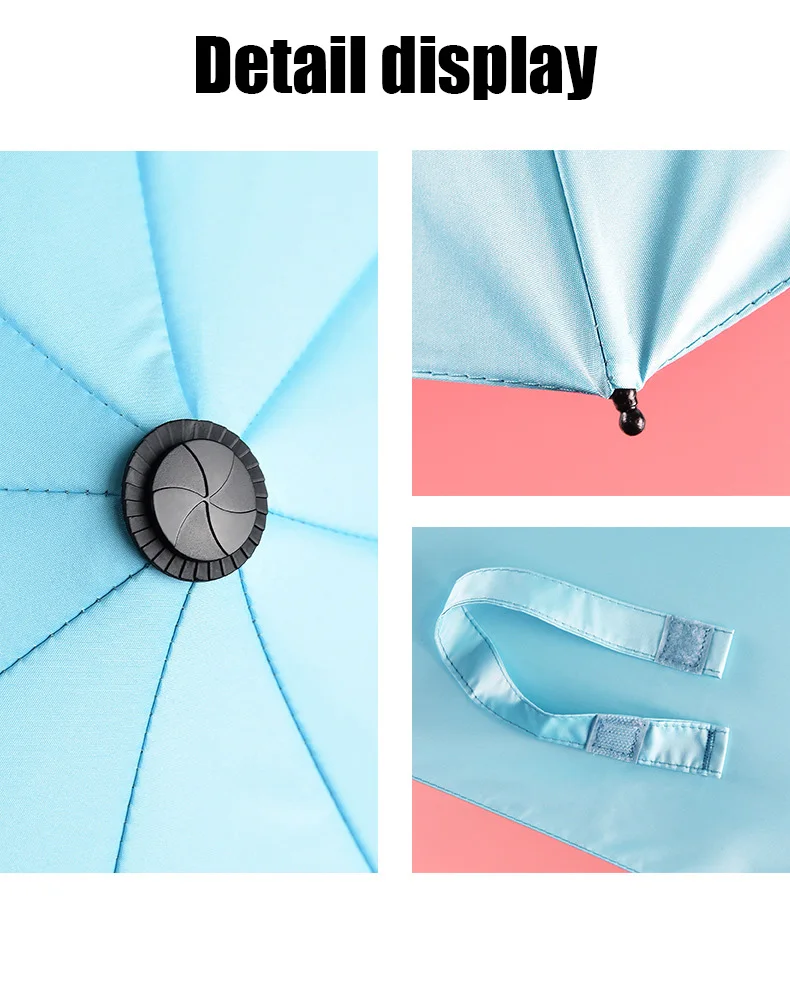 Outdoor USB Chargeable Foldable Umbrella with Fan Beach Parasol Creative Portable UV Umbrella Folding Beach folding umbrella