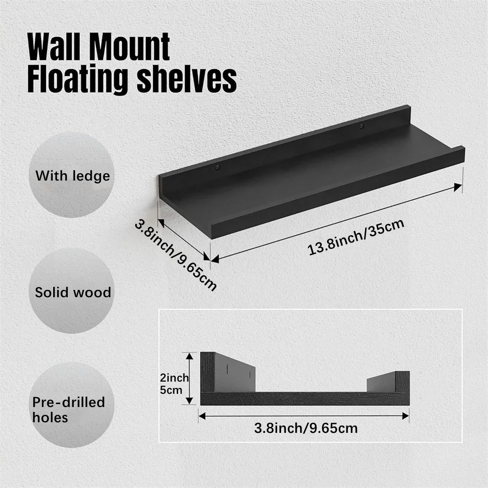 Set of 3 White Floating Picture Ledge Shelves 6 | Set of 3 White Floating Picture Ledge Shelves 1