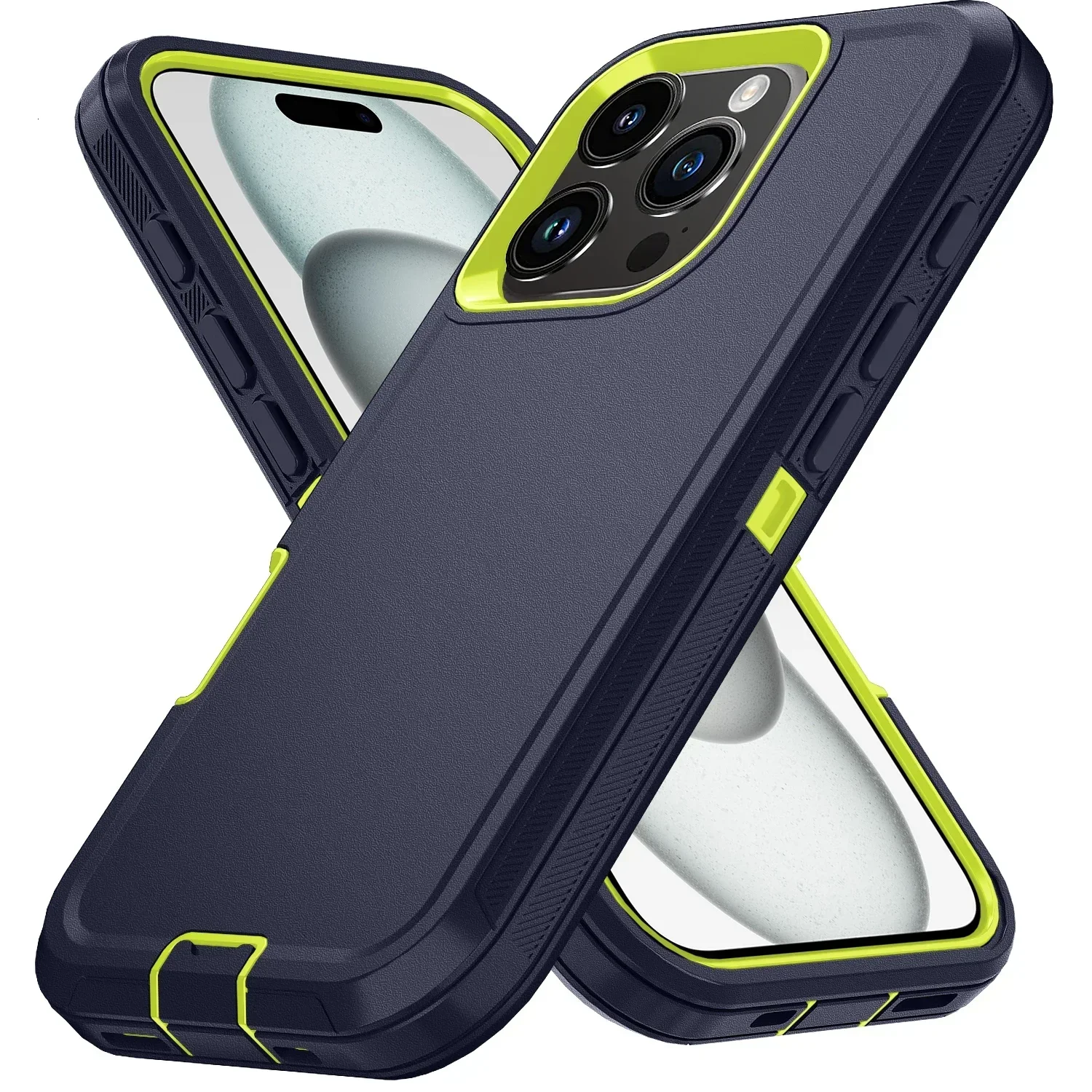 Armor Box Shockproof Defender Phone Case with Clip and Hard Back Cover