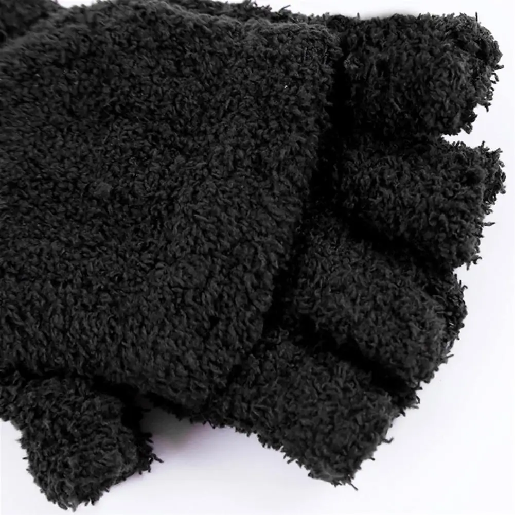 

Knitted Gloves Winter Typing Gloves Thick Coral Fleece Winter Gloves with Flip Cover Warm Cold-proof for Writing for Students