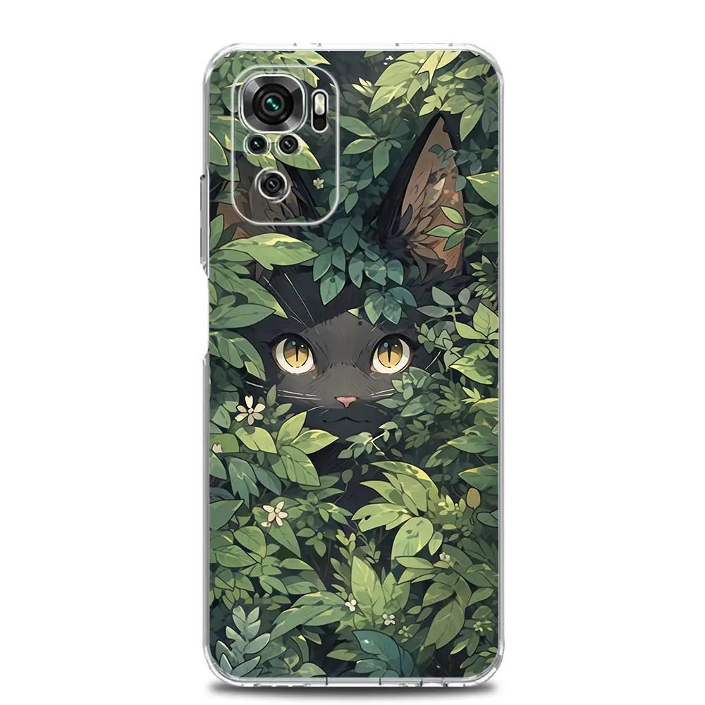 Artistic Black Cat Starry Night Phone Case Cover
