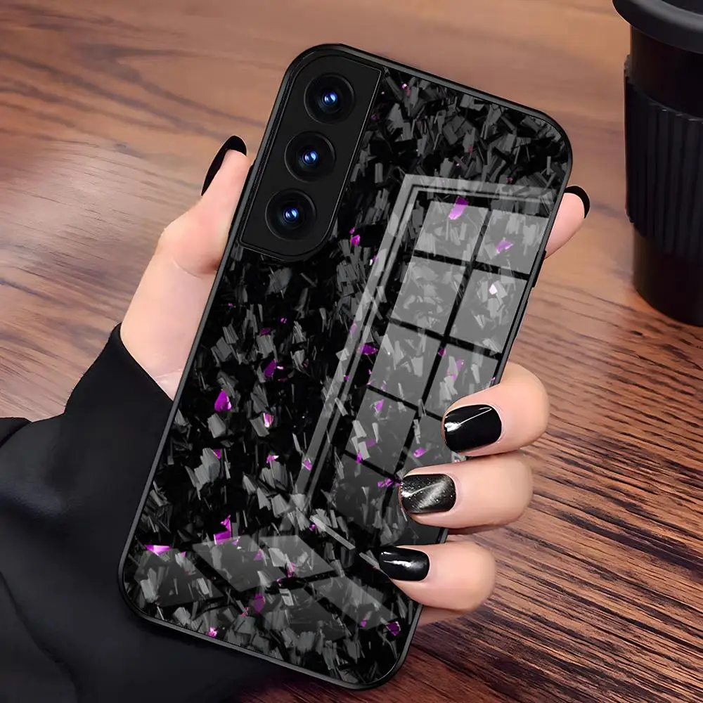 Premium Forged Carbon Fiber Shockproof Glass Phone Case