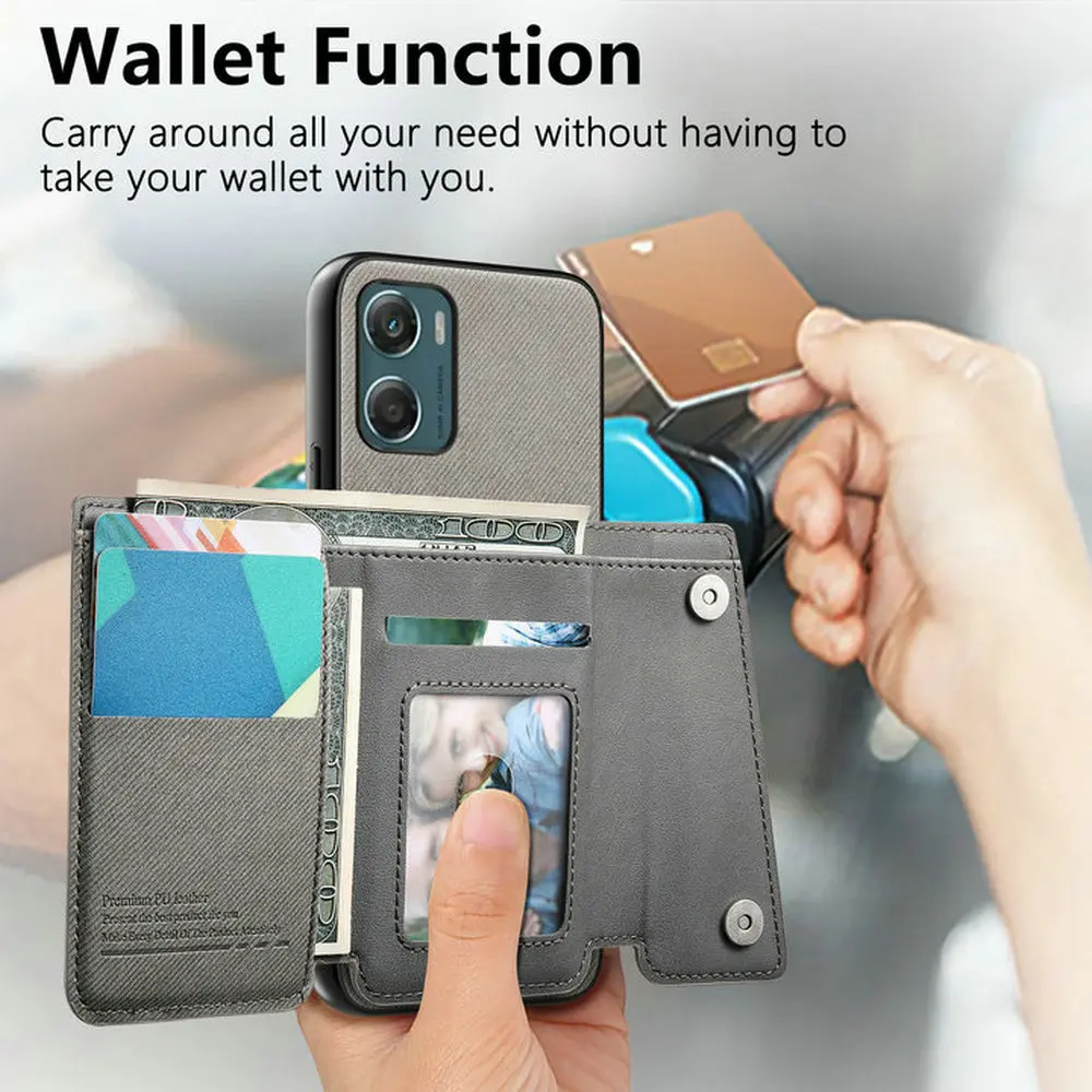 Zipper Leather Wallet Cover - Premium 2-in-1 Design