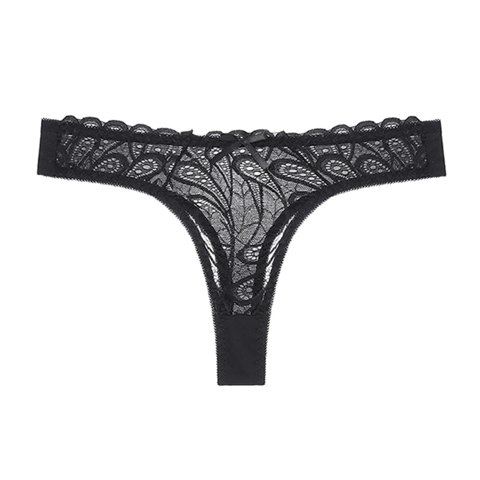 

Women's Sexys Panties Solid Color Large Size Transparent Lace Mesh Floral Embroidery G-strings Mini Panties Sexy Thong For Women