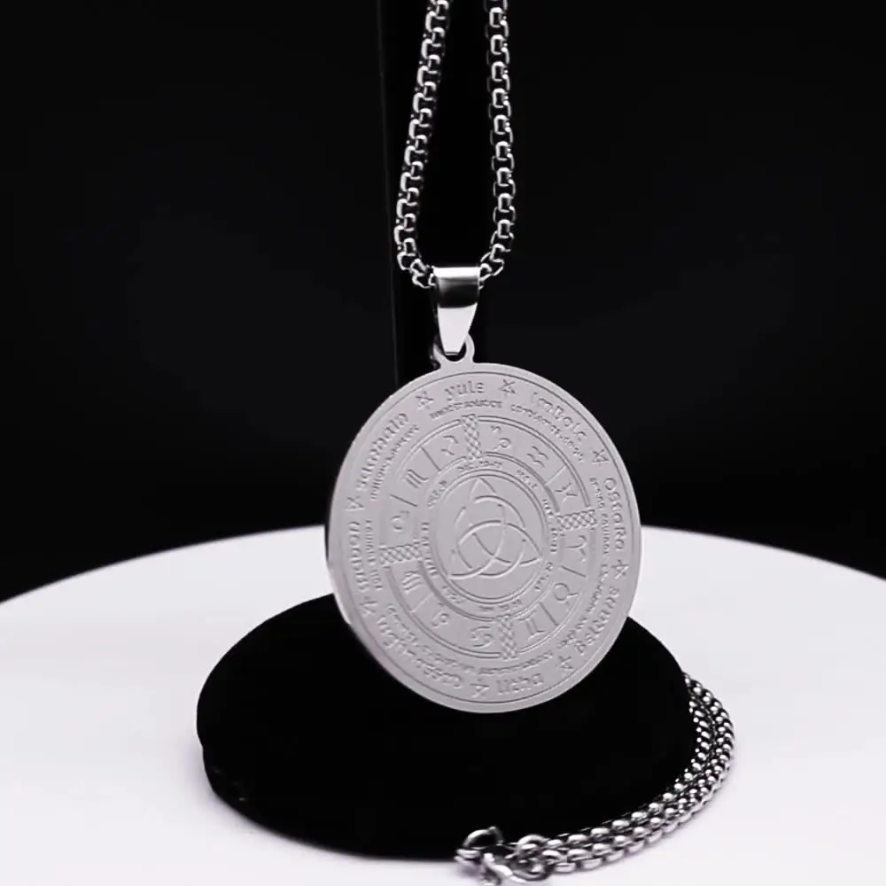 Yongkan Irish Knot Pagan Wheel Necklace – Stainless Steel Triquetra Pendant For Men & Women - View #9