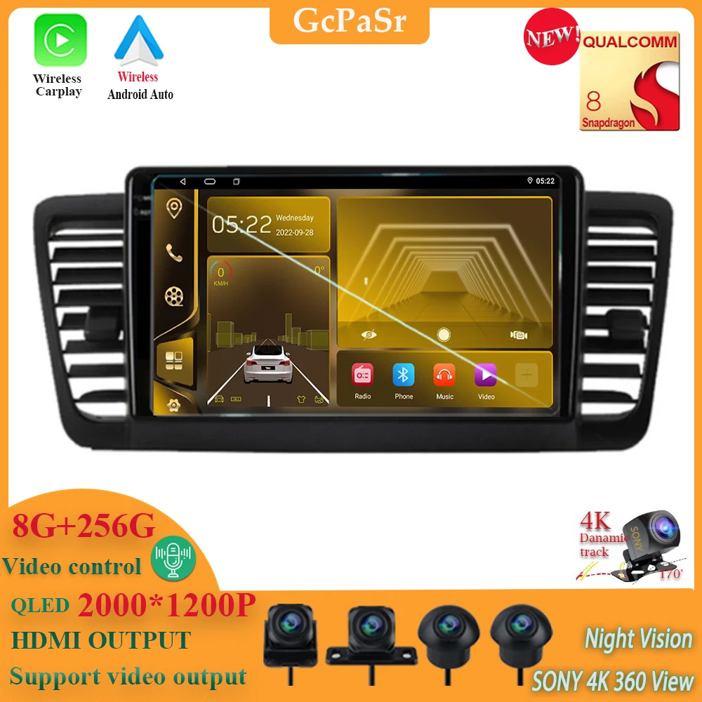 

Автомобильный радиоплеер Qualcomm Snapdragon для Subaru Outback 3 Legacy 4 2003 - 2009 Android автомобильный GPS радио DVR мультимедиа No 2din DVD