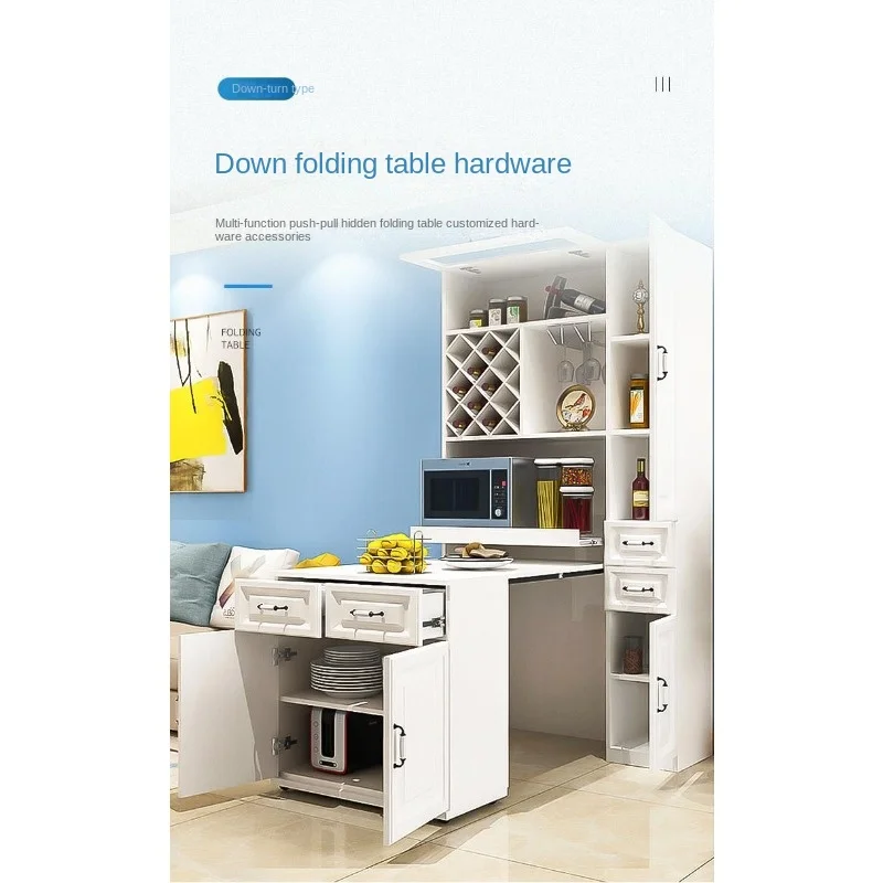 

Multifunctional Retractable Dining Table Book Table Cabinet Bar Cabinet Furniture Guide Rail