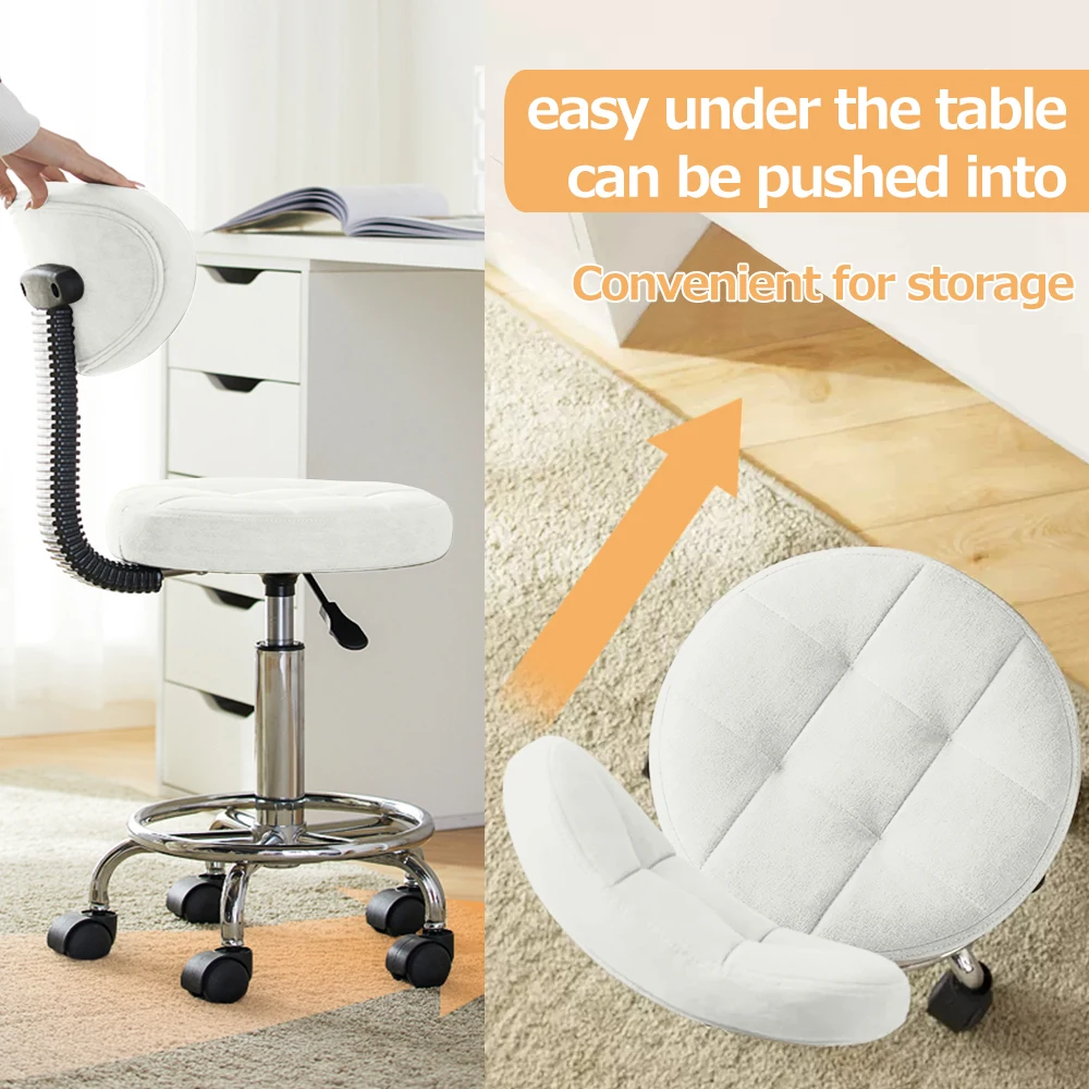 Modern Office Desk Chair Rolling Stool Computer Chair with Low Back Height Adjustable Work Home Salon Drafting Swivel Task Chair 5