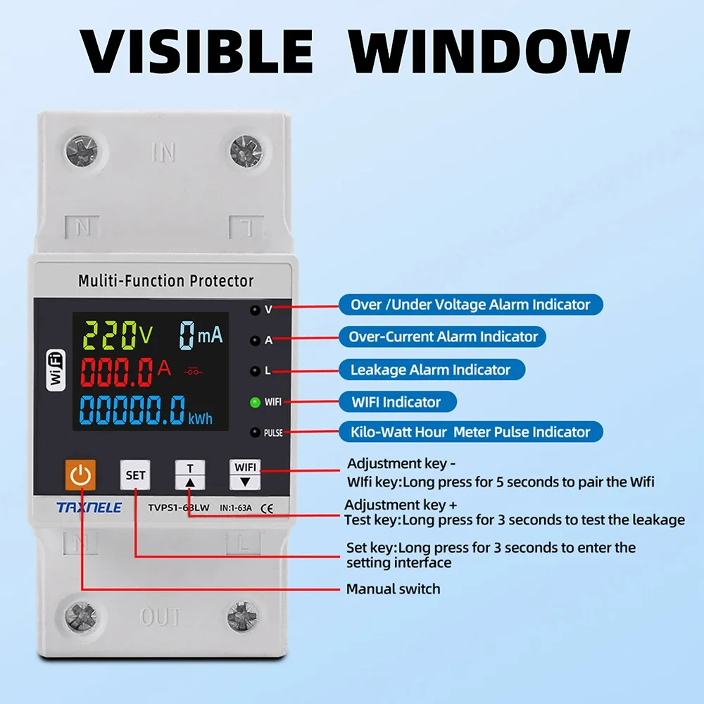 WiFi Smart Energy Meter with Advanced Circuit Protection and Timer Functionality