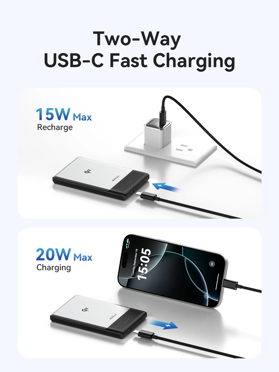 Kuulaa Qi2 Magnetic Power Bank 5000mAh PD