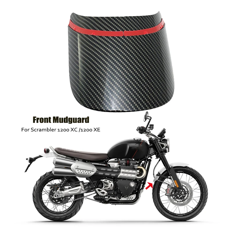 Per Scrambler 1200Xc 1200Xe Parafango Anteriore Parafango Parafango Extender Stampa Trasferimento Acqua Nero 1200 Xc Xe 2019 Moto