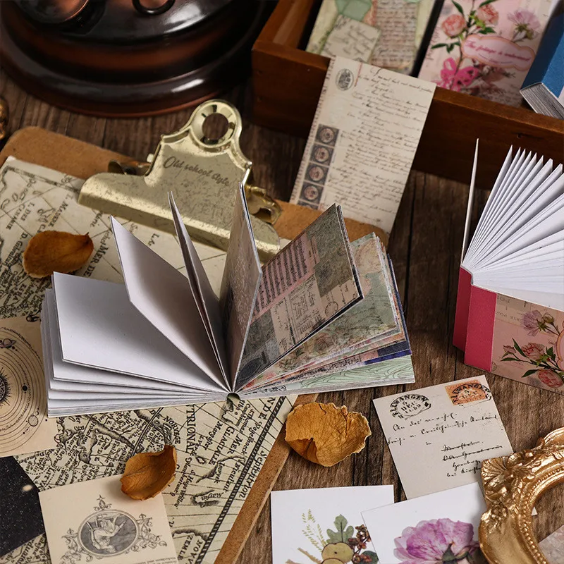 50 Sheets Vintage Materials Book Scrapbook Materials DIY Photo Album Collage Journalling Creative Stationery Background Paper