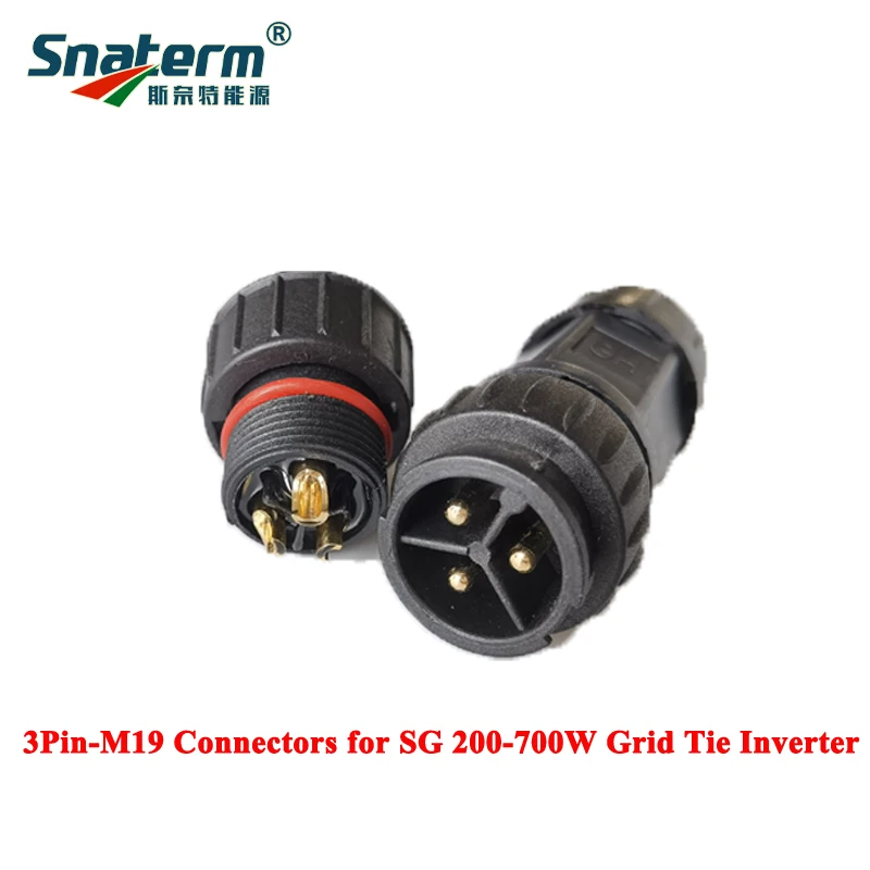 SG 시리즈용 3 핀 M25 M19 커넥터, 케이블 연결용 마이크로 인버터 암수 커넥터, 200W, 700W, 1000W, 1200W, 1400W