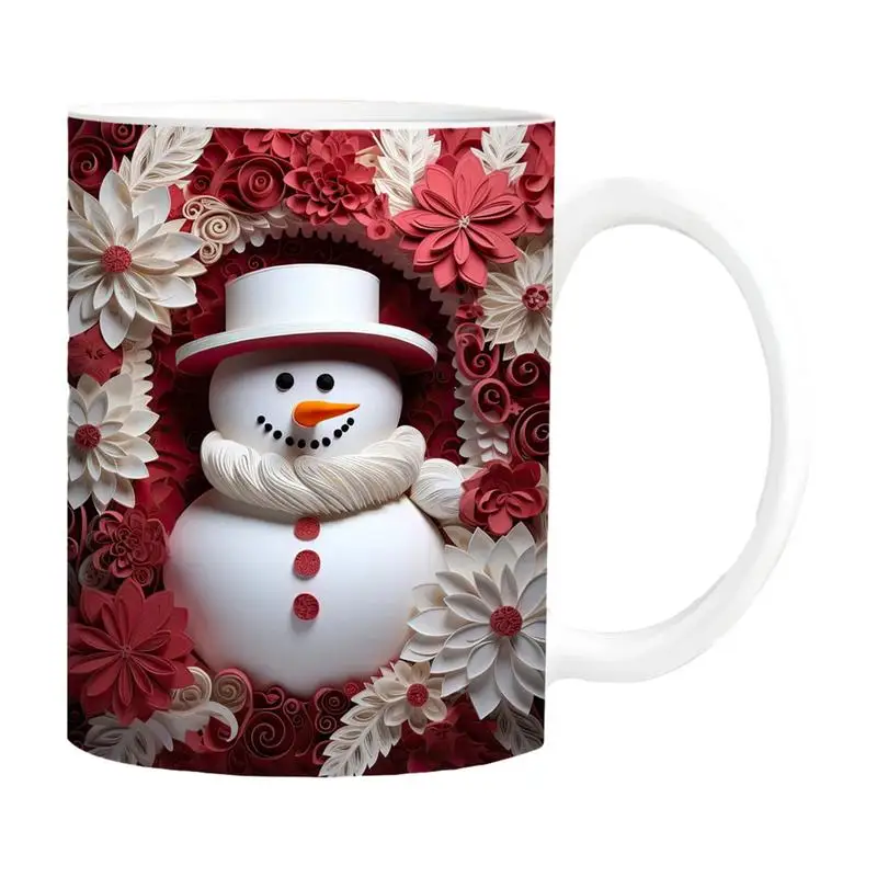 

Керамическая кружка, рождественские керамические кружки для кофе, чая, 350 мл, керамическая дорожная кружка, большая чашка для чая и кофе с ручкой для суповой воды