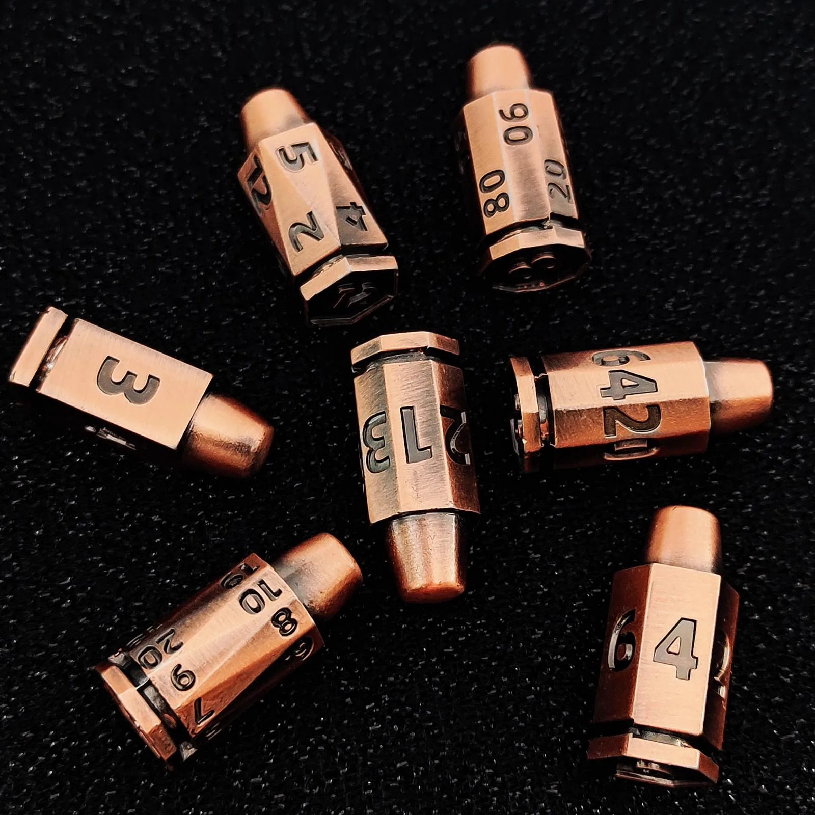 Metal Bullets With Rotating Zoster Cylinders Polyhedral Dice Segpunk COC Run Board Game Device 4
