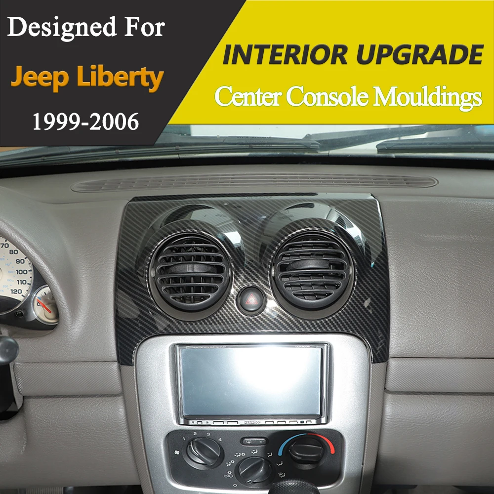 Copertura Console Centrale In ABS Per Jeep Grand Cherokee 2014-2018 – Effetto Fibra Di Carbonio, Con Nastro Adesivo