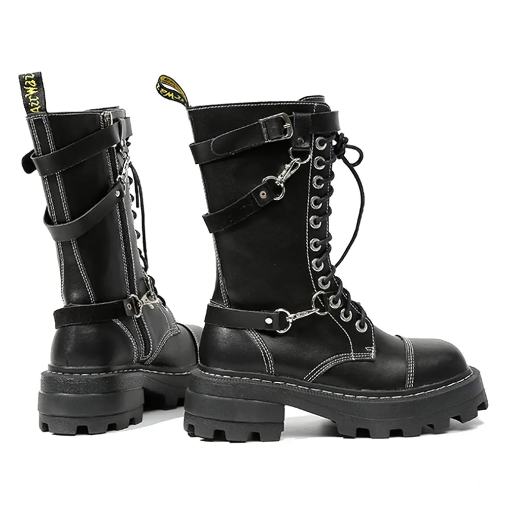 Gnazhee Botas moto para calzado de piel auténtica con hebillas, 2022| - AliExpress