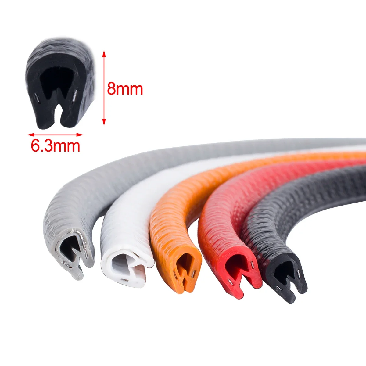 Bandes de protection souple pour bord de coque de voiture RC, lot de deux bandes noires sur fond blanc