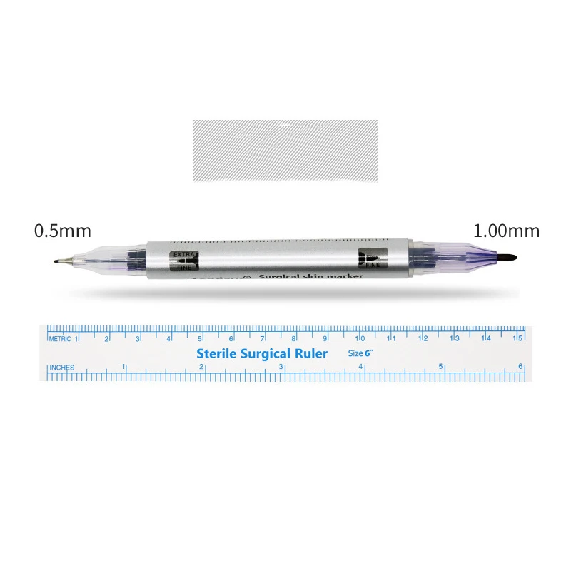 Double head Surgical Eyebrow Tattoo Skin Marker Pen Tool Accessories Tattoo Marker Pen Measuring Ruler Microblading
