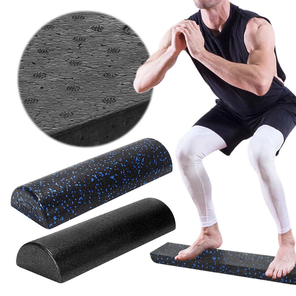 Half Round 45cm EVA Massage Foam Roller Yoga Pilates Fitness Equipment Balance Pad Yoga Blocks Foam Massage Roller Stick