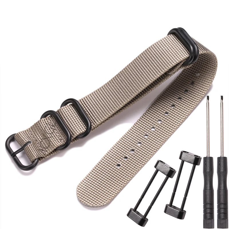 24mm Nylon Waterproof Smartwatch Band - Outdoor Sports Bracelet Accessory