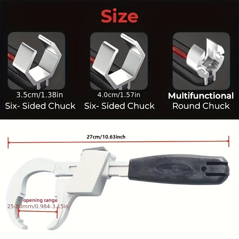 AIRAJ Adjustable Bathroom Wrench Opening Spanner Sink Pipe Wrench For Faucet Sewer Water Pipe Plumbing Faucet Wrench Repair Tool 5
