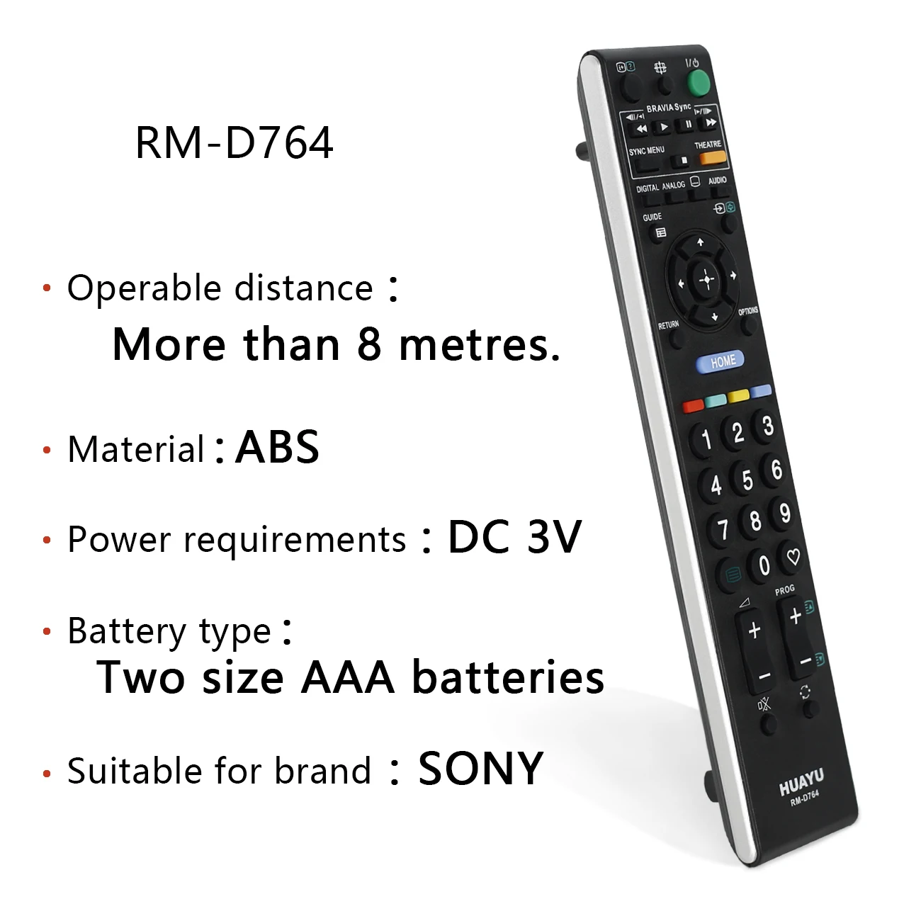 Remote Control for Sony TV RM-D764 RM-GA015/W105/946/W109/952