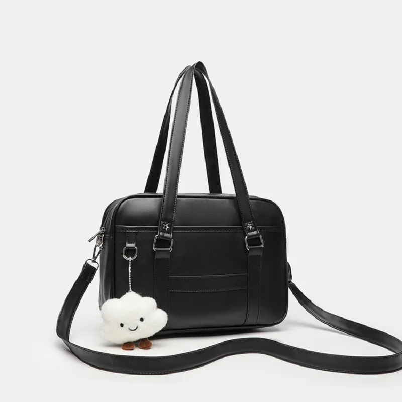 Fashion Japanese Style jk Uniform Bag girl shoulder Bag Women's Skew Straddle Commuter Female PU Leather Minimalist handbag