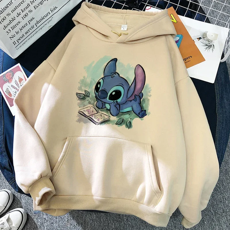 Y2k Christmas Disney Lilo Stitch Funny Cartoon Hoodies Women Harajuku Cute Stitch Anime Sweatshirt Manga Streetwear Hoody Female